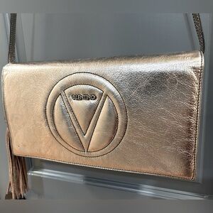 Valentino leather shoulder bag/crossbody/clutch - Bronze Metallic color